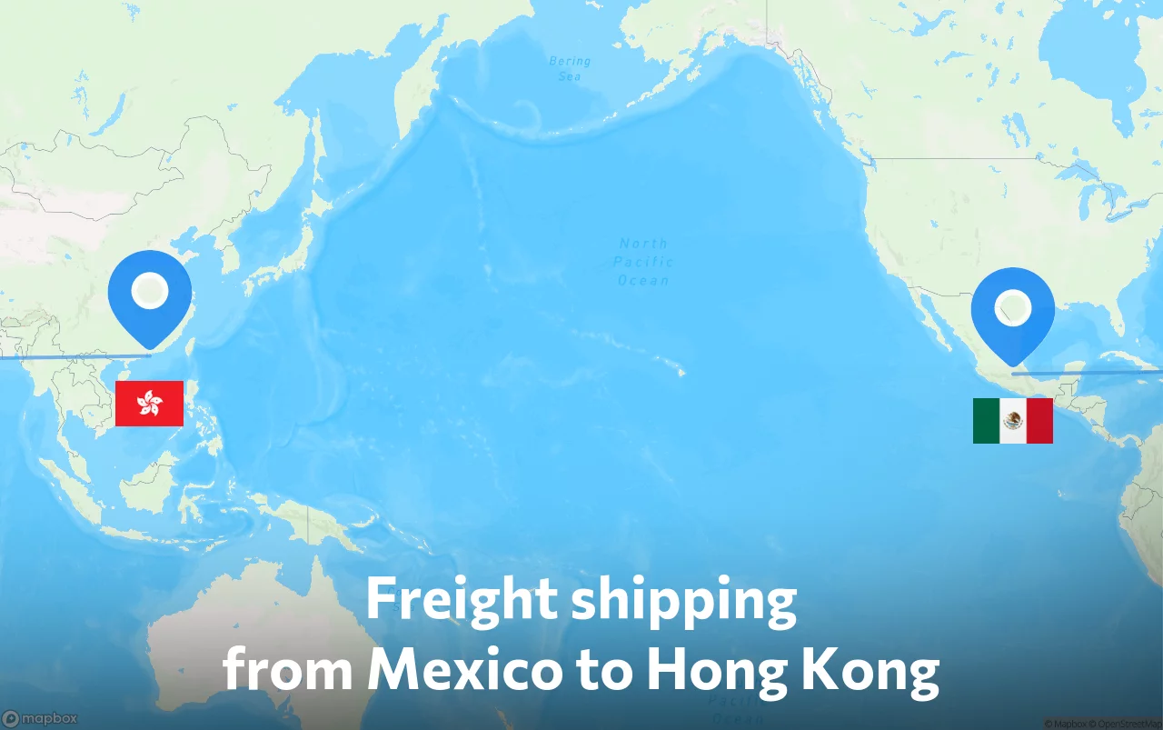 Shipping route from Mexico to Hong Kong