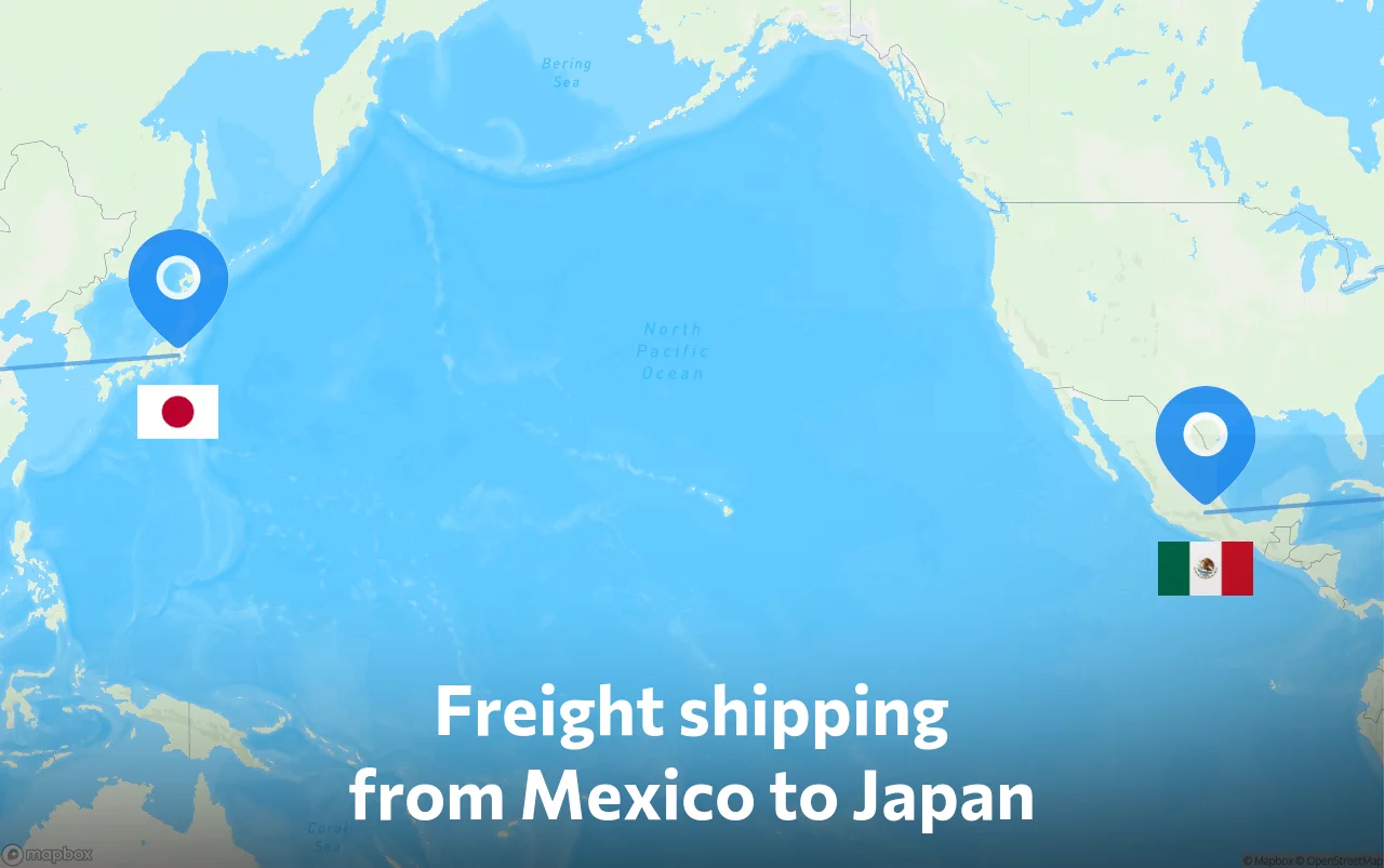 Shipping route from Mexico to Japan