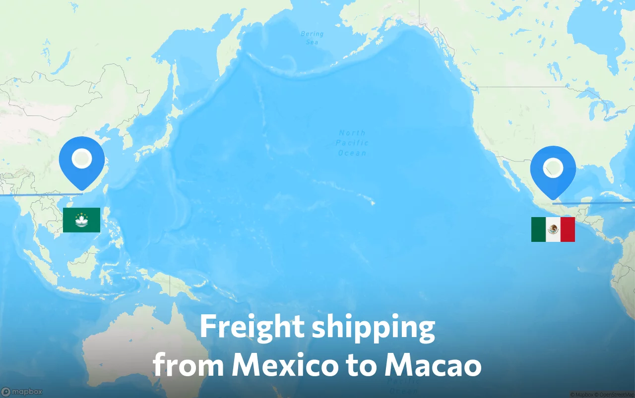 Shipping route from Mexico to Macao