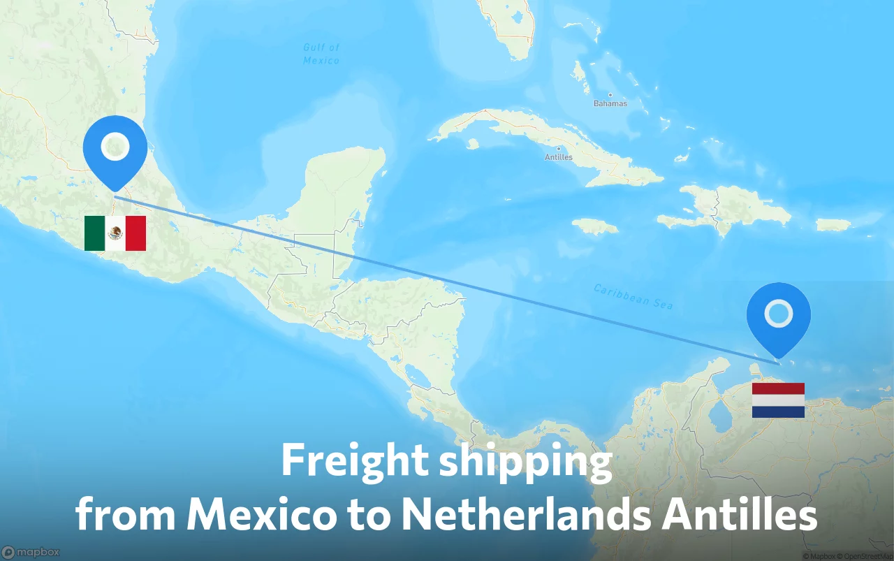 Shipping route from Mexico to Netherlands Antilles