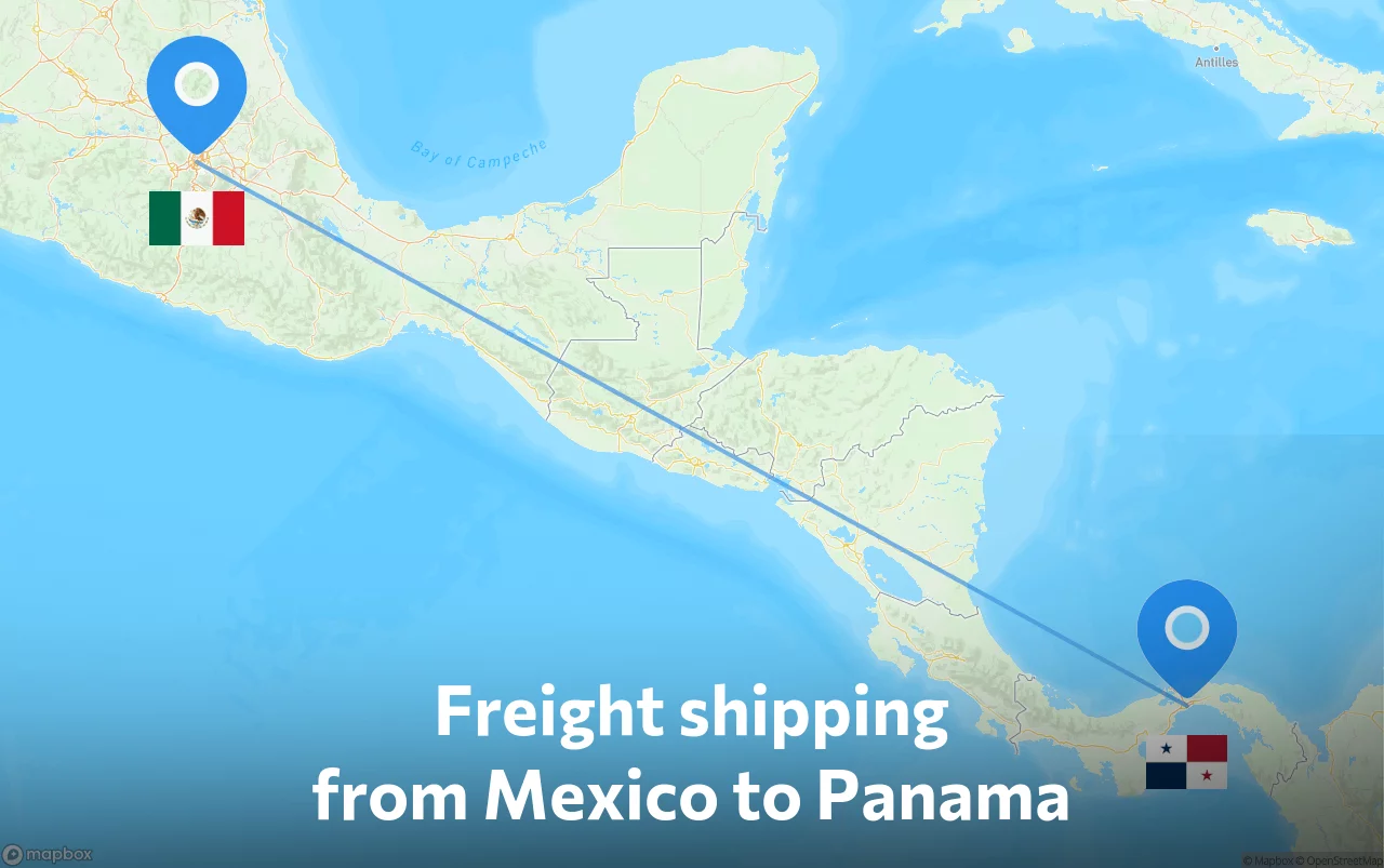 Shipping route from Mexico to Panama