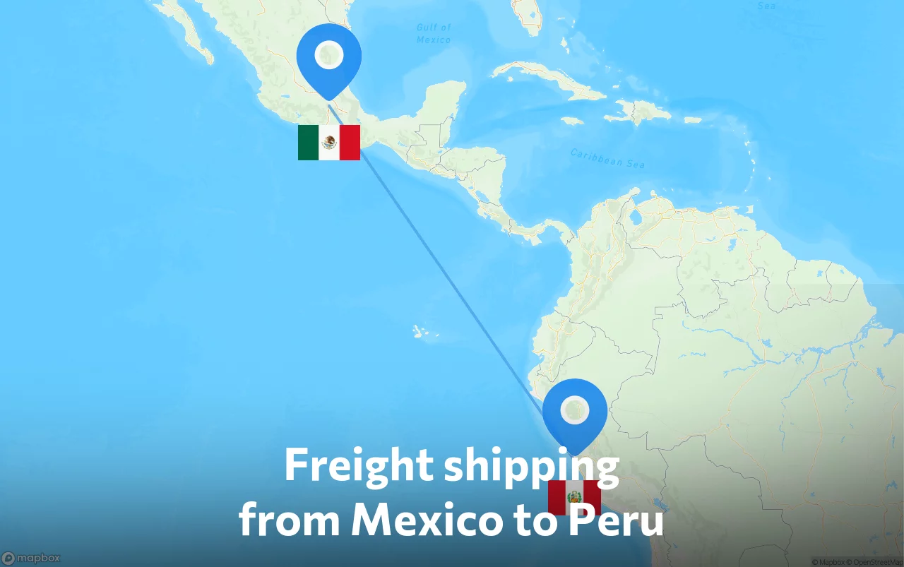 Shipping route from Mexico to Peru