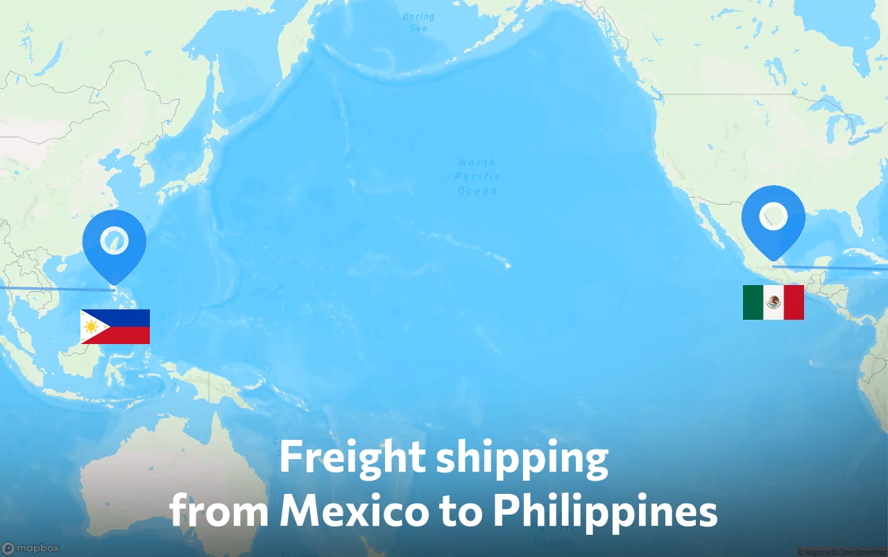 Shipping route from Mexico to Philippines