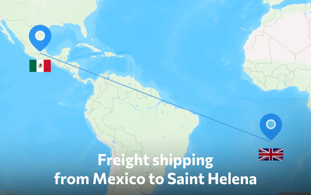 Shipping route from Mexico to Saint Helena