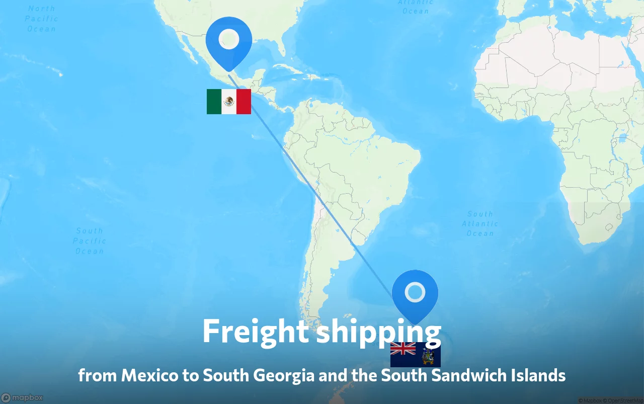 Shipping route from Mexico to South Georgia and the South Sandwich Islands