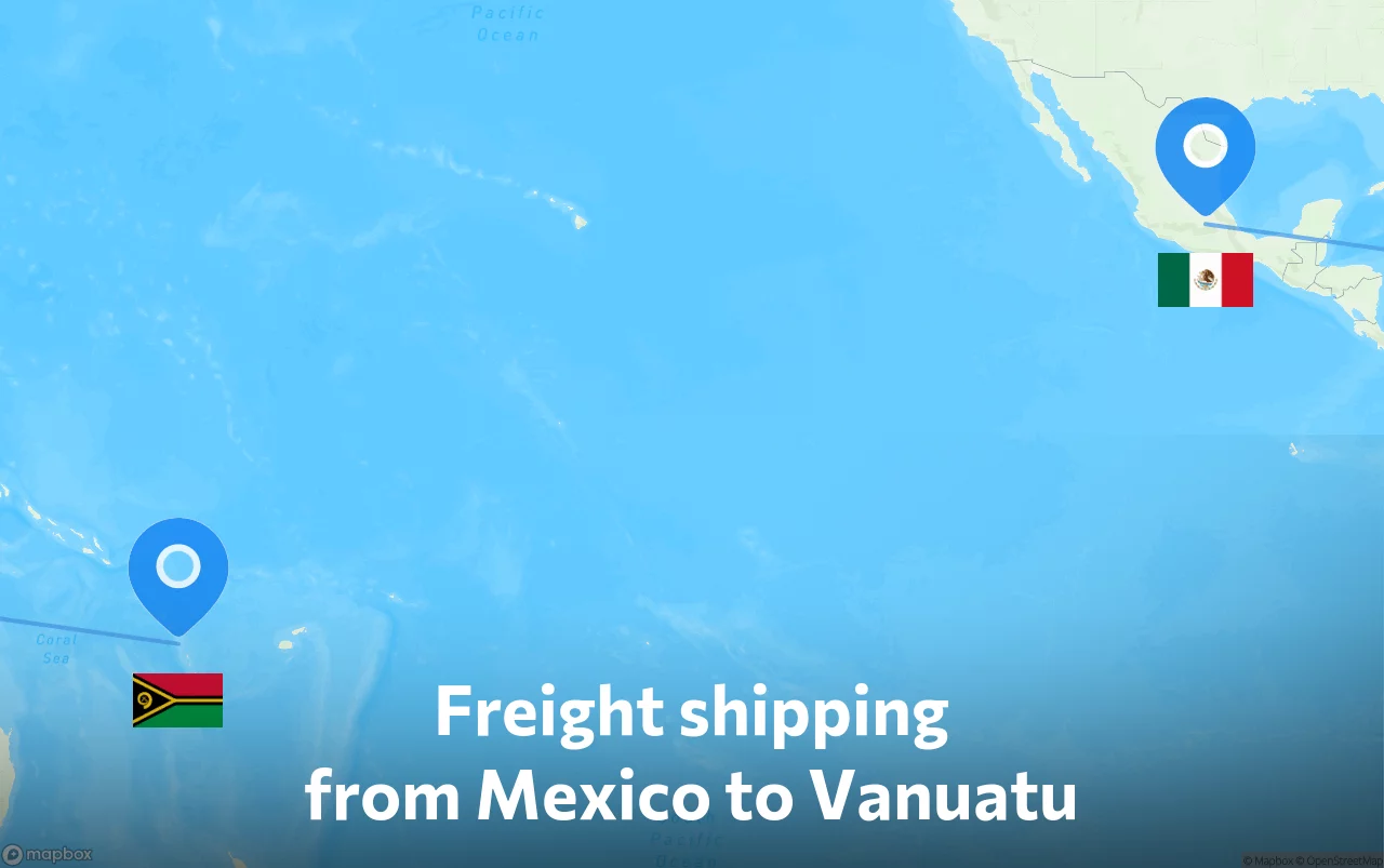 Shipping route from Mexico to Vanuatu