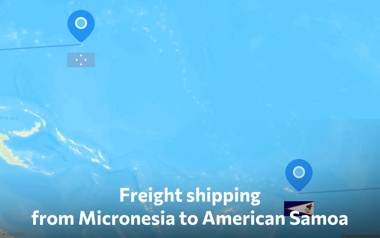 Shipping route from Micronesia to American Samoa
