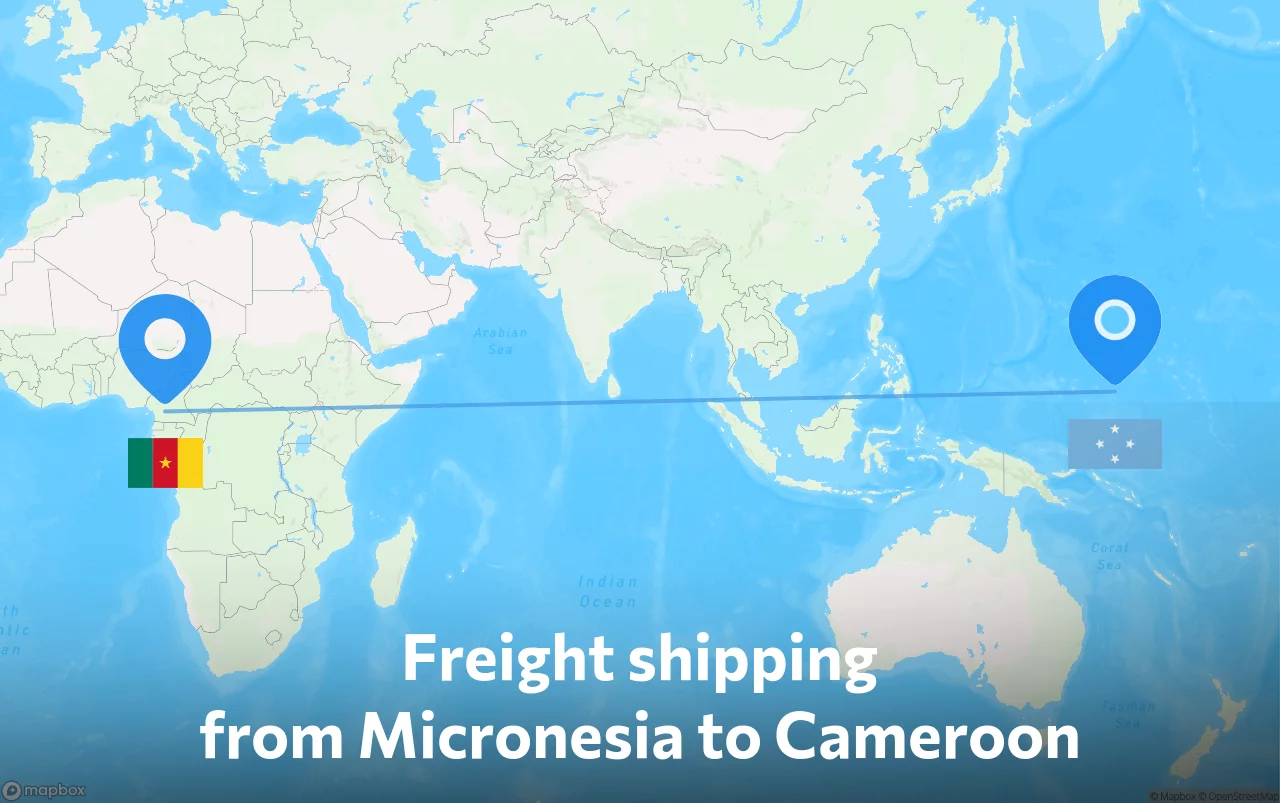 Shipping route from Micronesia to Cameroon