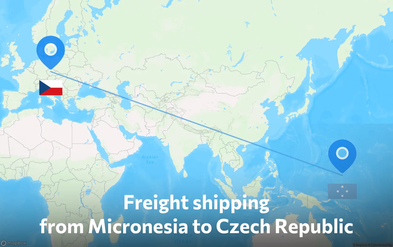 Shipping route from Micronesia to Czech Republic