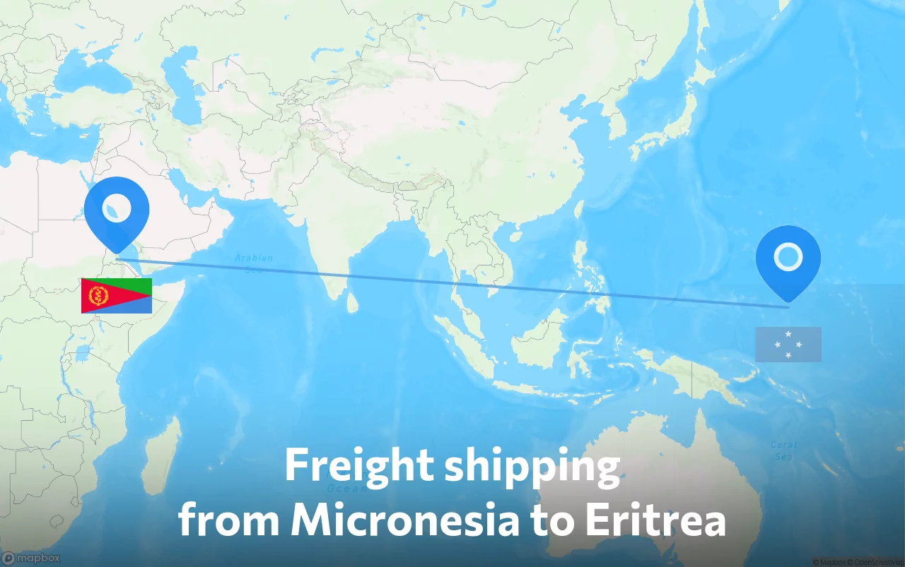 Shipping route from Micronesia to Eritrea