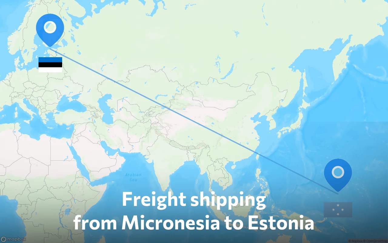Shipping route from Micronesia to Estonia