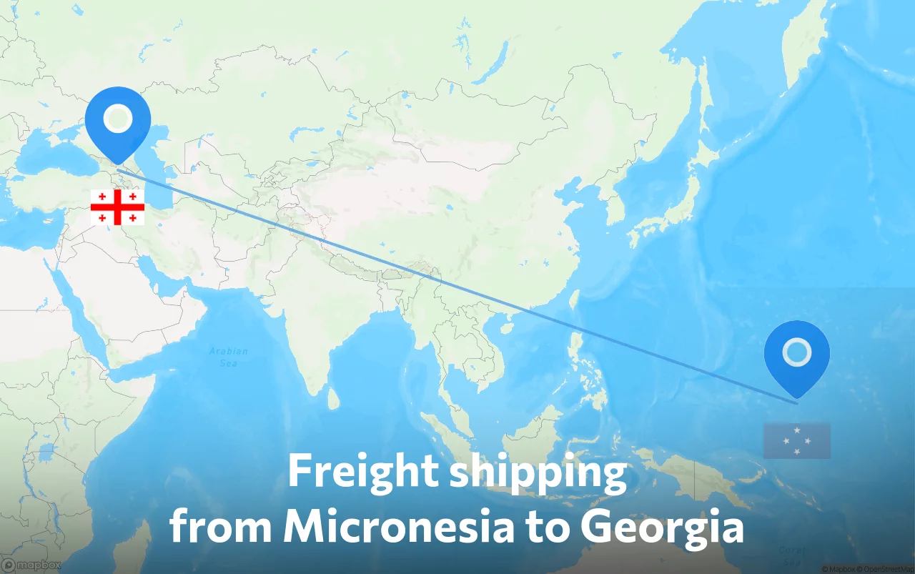 Shipping route from Micronesia to Georgia