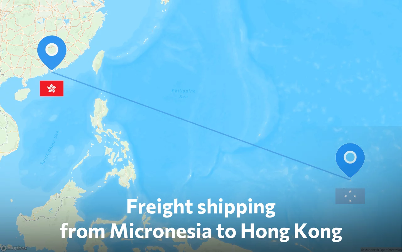 Shipping route from Micronesia to Hong Kong