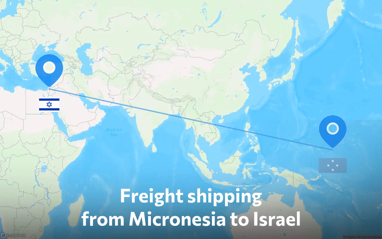Shipping route from Micronesia to Israel