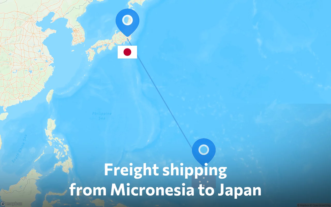 Shipping route from Micronesia to Japan