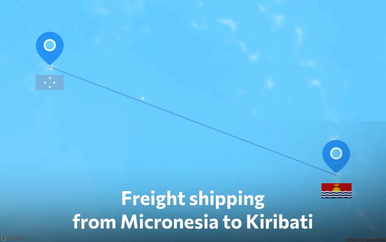 Shipping route from Micronesia to Kiribati