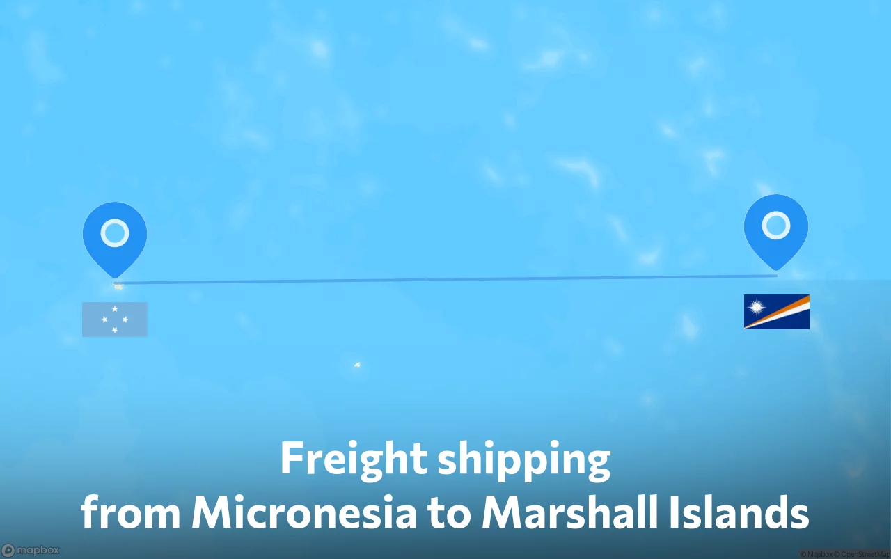 Shipping route from Micronesia to Marshall Islands