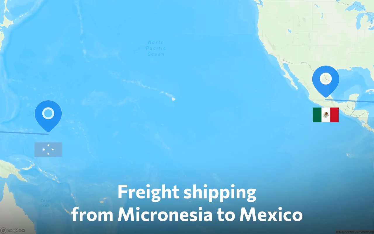 Shipping route from Micronesia to Mexico