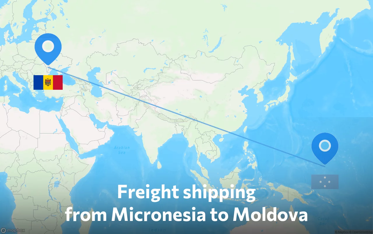 Shipping route from Micronesia to Moldova