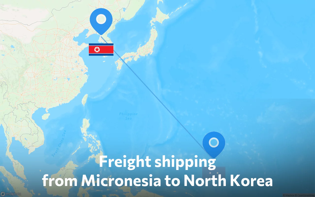 Shipping route from Micronesia to North Korea
