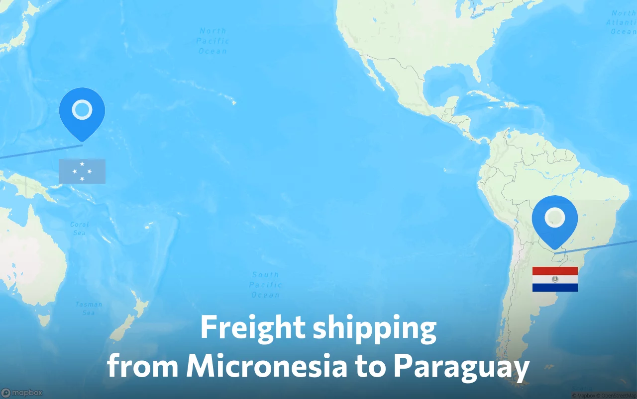 Shipping route from Micronesia to Paraguay