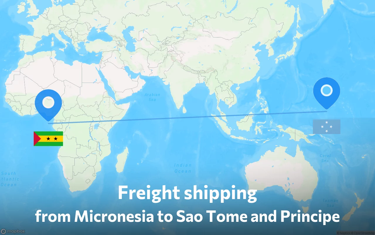 Shipping route from Micronesia to Sao Tome and Principe