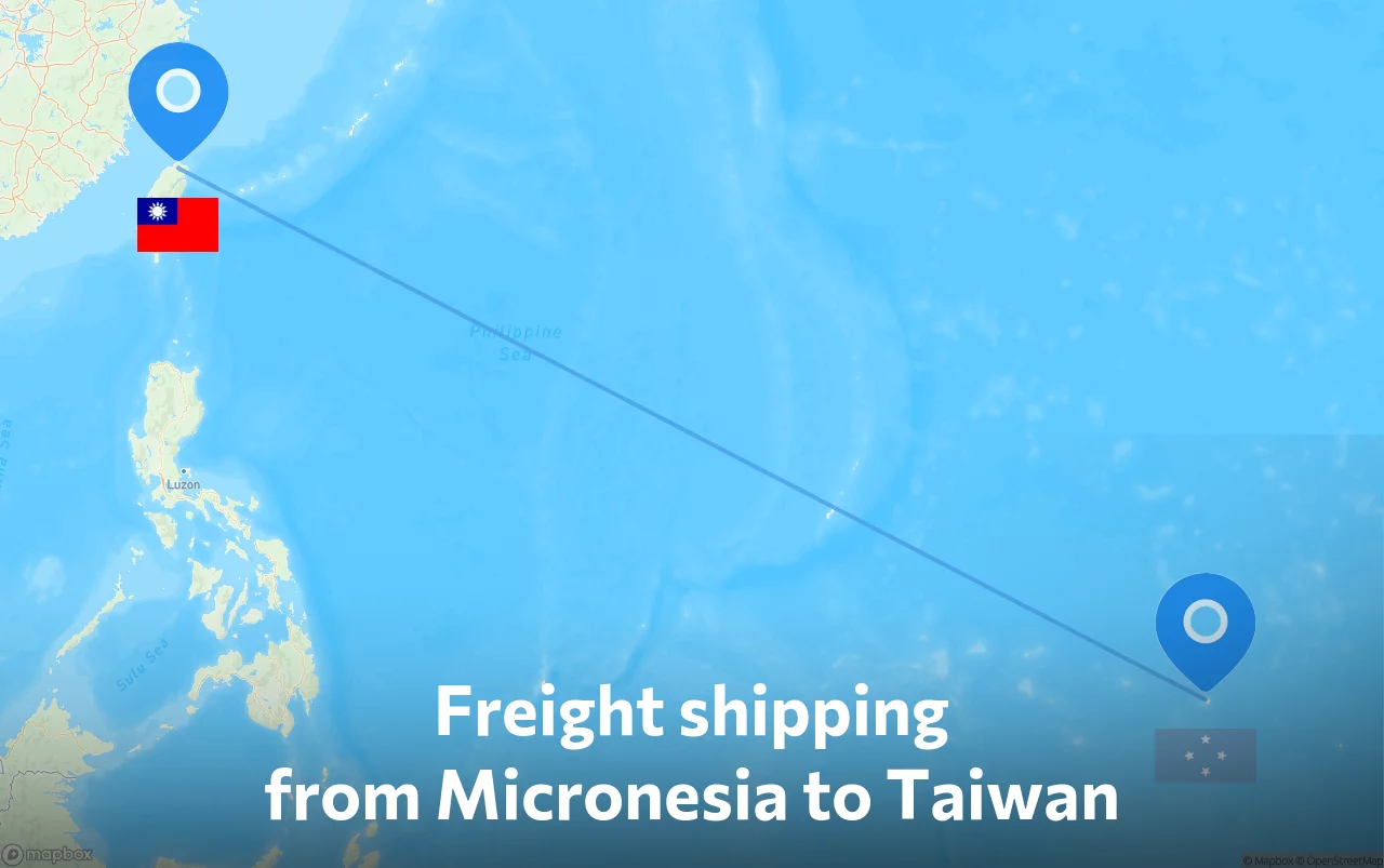 Shipping route from Micronesia to Taiwan