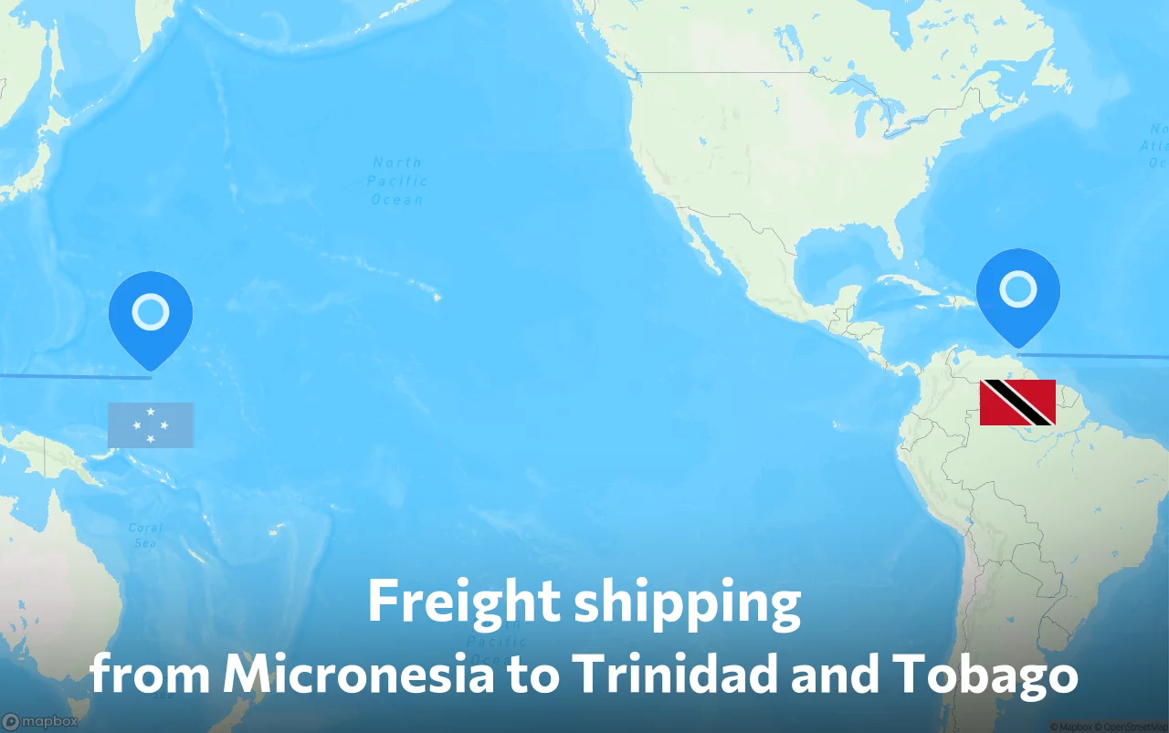Shipping route from Micronesia to Trinidad and Tobago