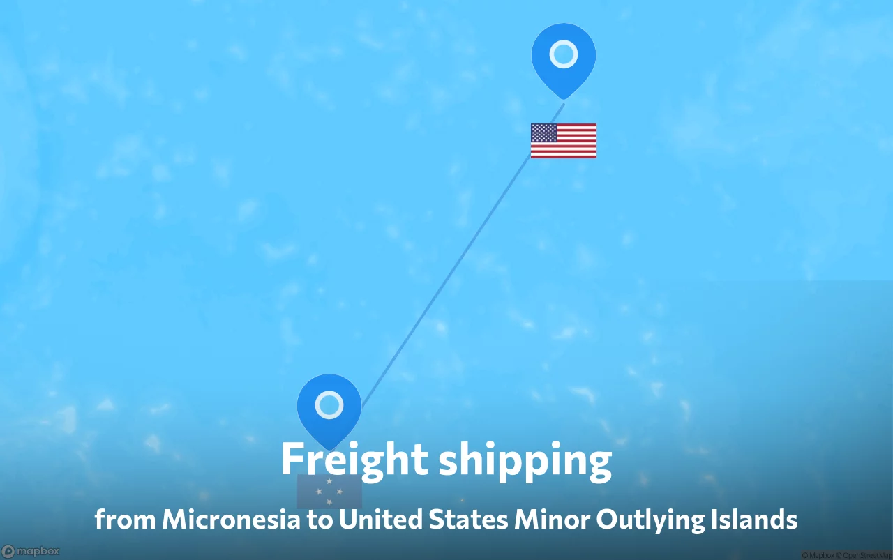 Shipping route from Micronesia to United States Minor Outlying Islands