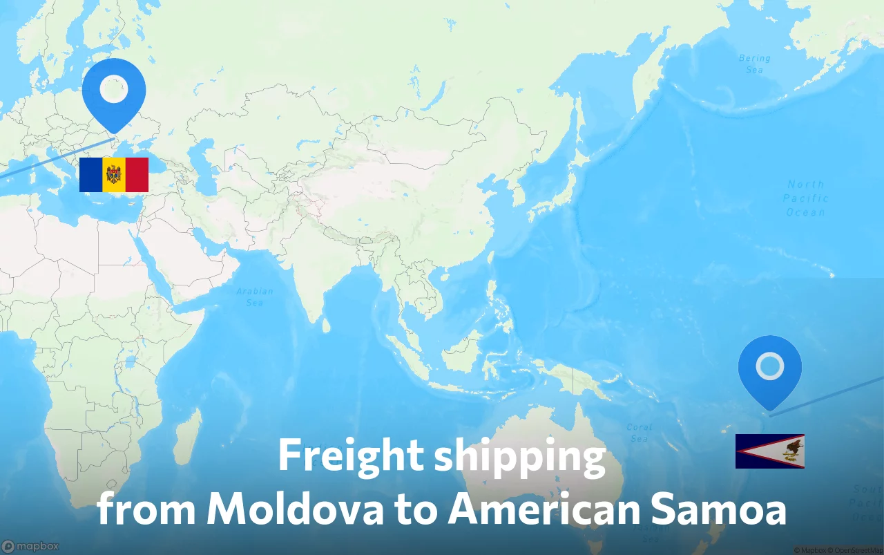 Shipping route from Moldova to American Samoa