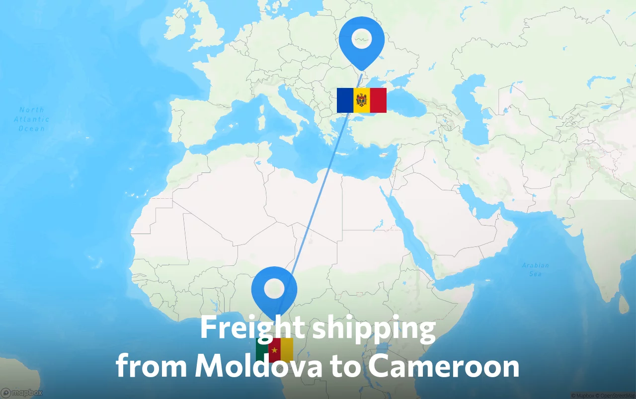 Shipping route from Moldova to Cameroon