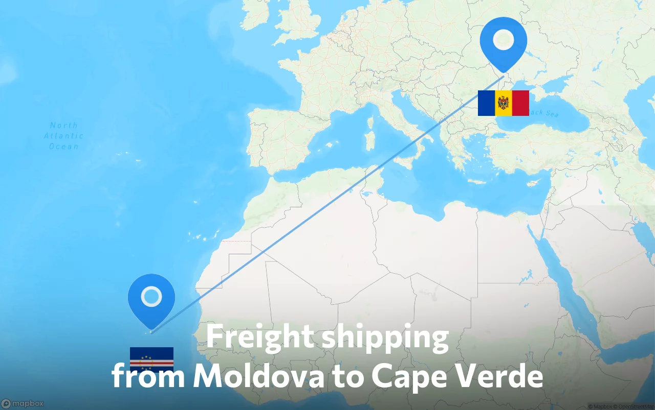 Shipping route from Moldova to Cape Verde