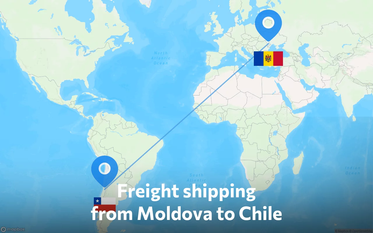 Shipping route from Moldova to Chile