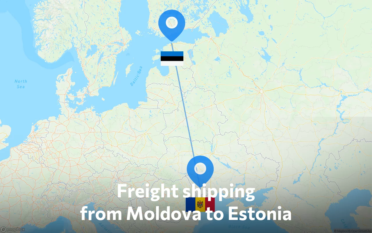 Shipping route from Moldova to Estonia