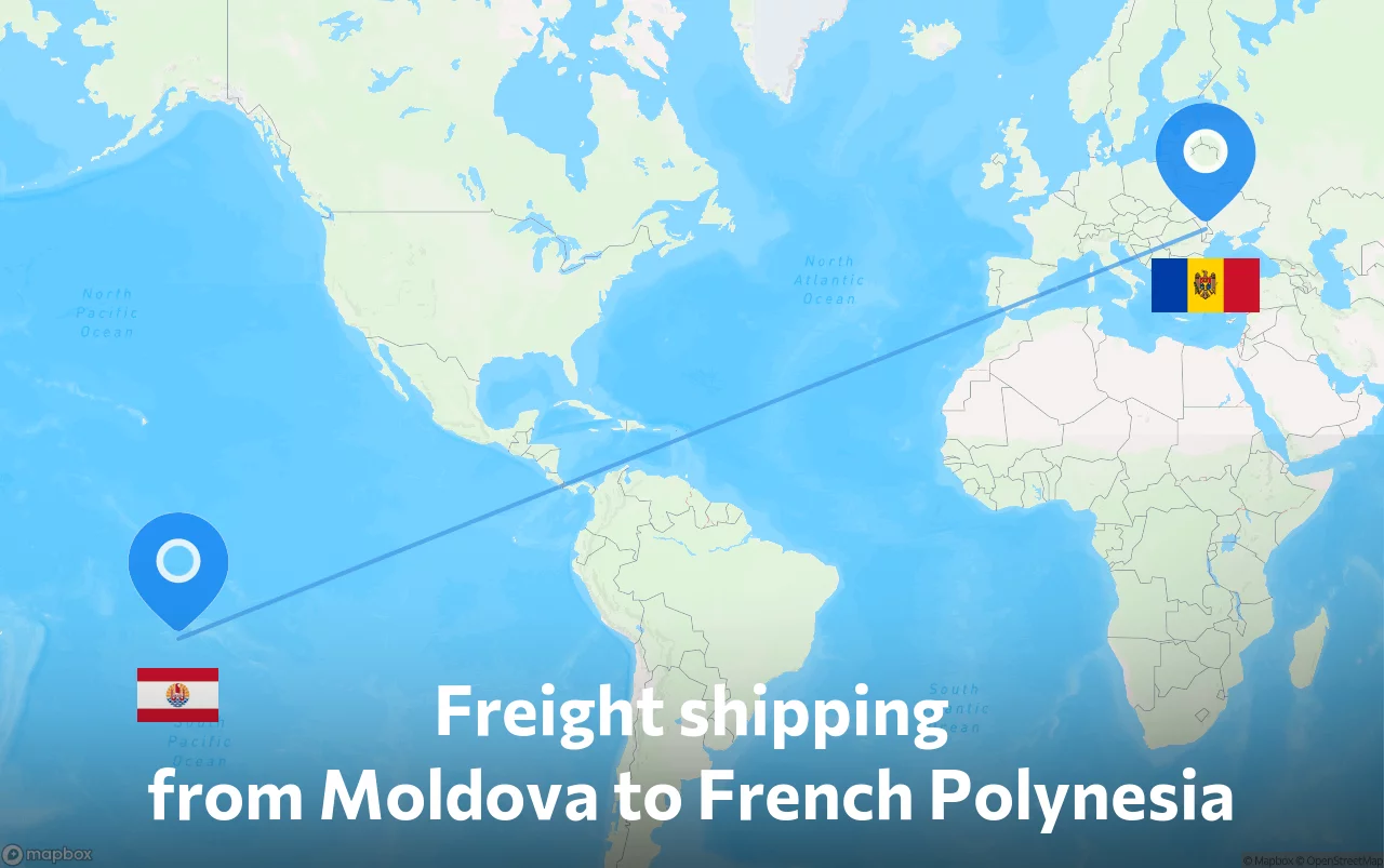 Shipping route from Moldova to French Polynesia