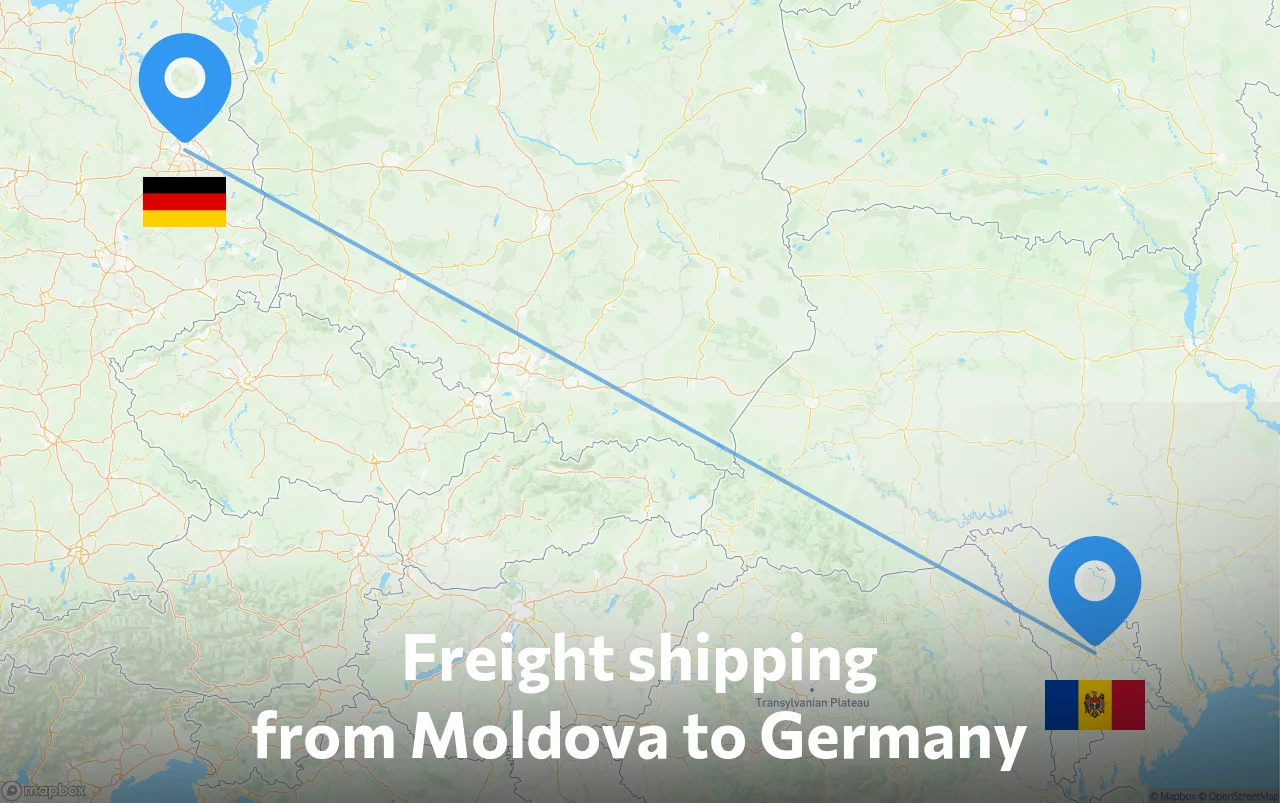 Shipping route from Moldova to Germany