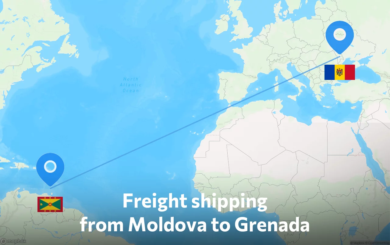 Shipping route from Moldova to Grenada