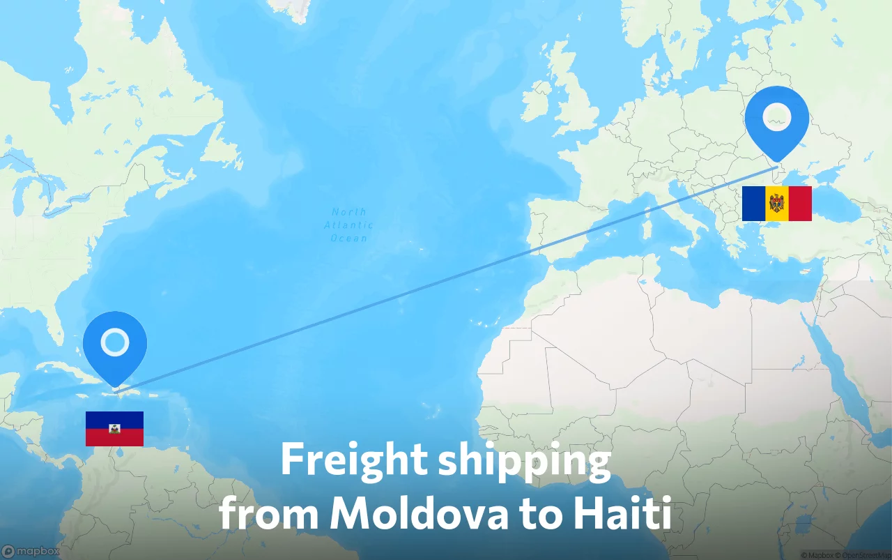 Shipping route from Moldova to Haiti
