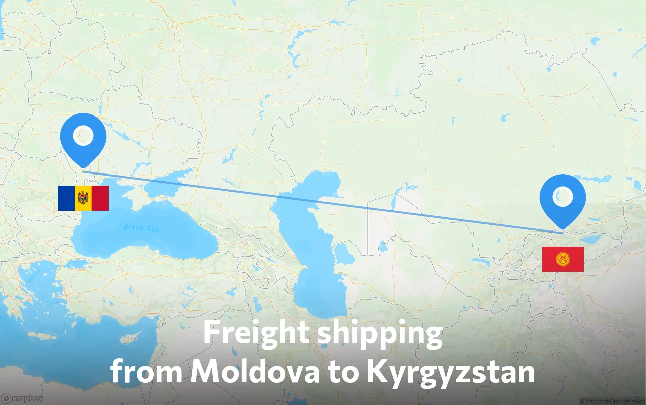 Shipping route from Moldova to Kyrgyzstan