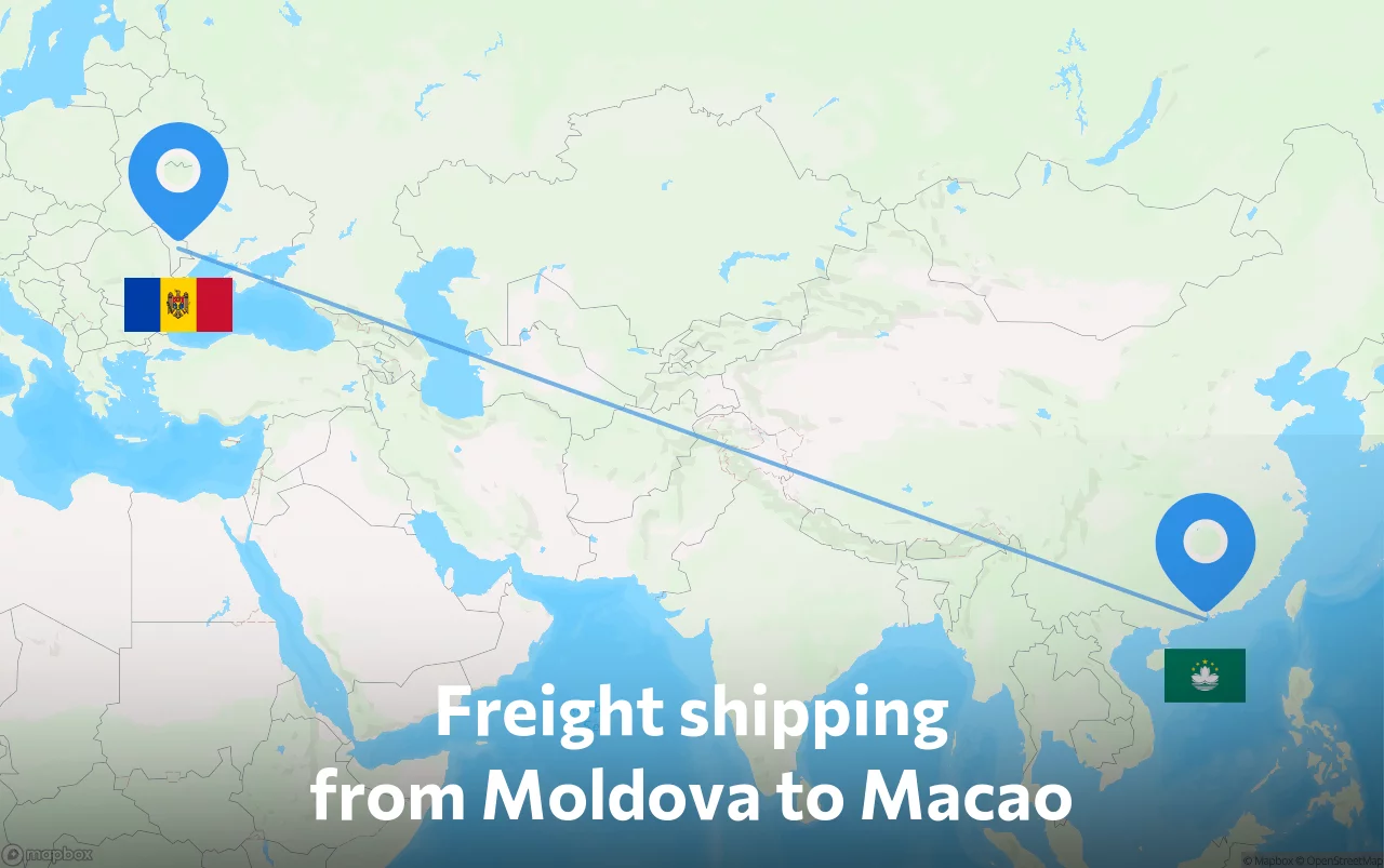 Shipping route from Moldova to Macao