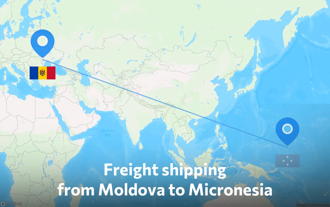 Shipping route from Moldova to Micronesia