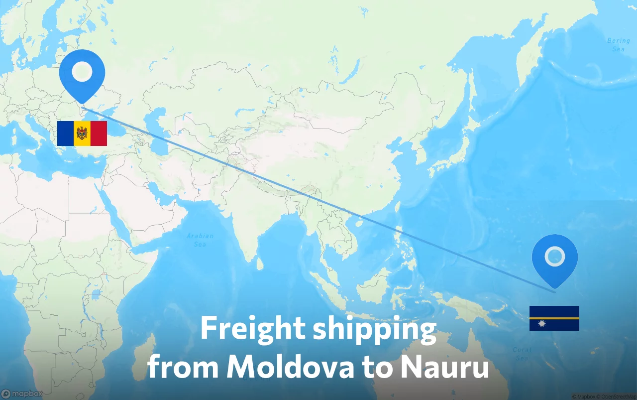 Shipping route from Moldova to Nauru