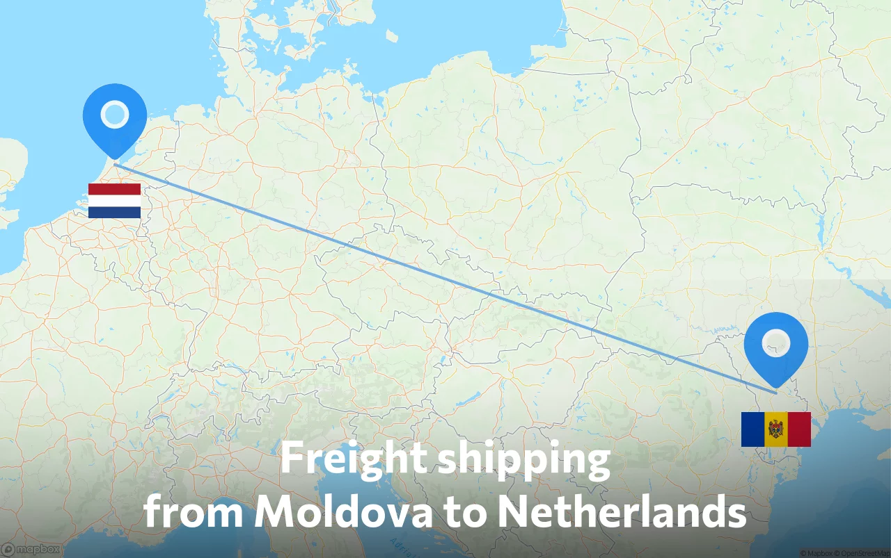 Shipping route from Moldova to Netherlands
