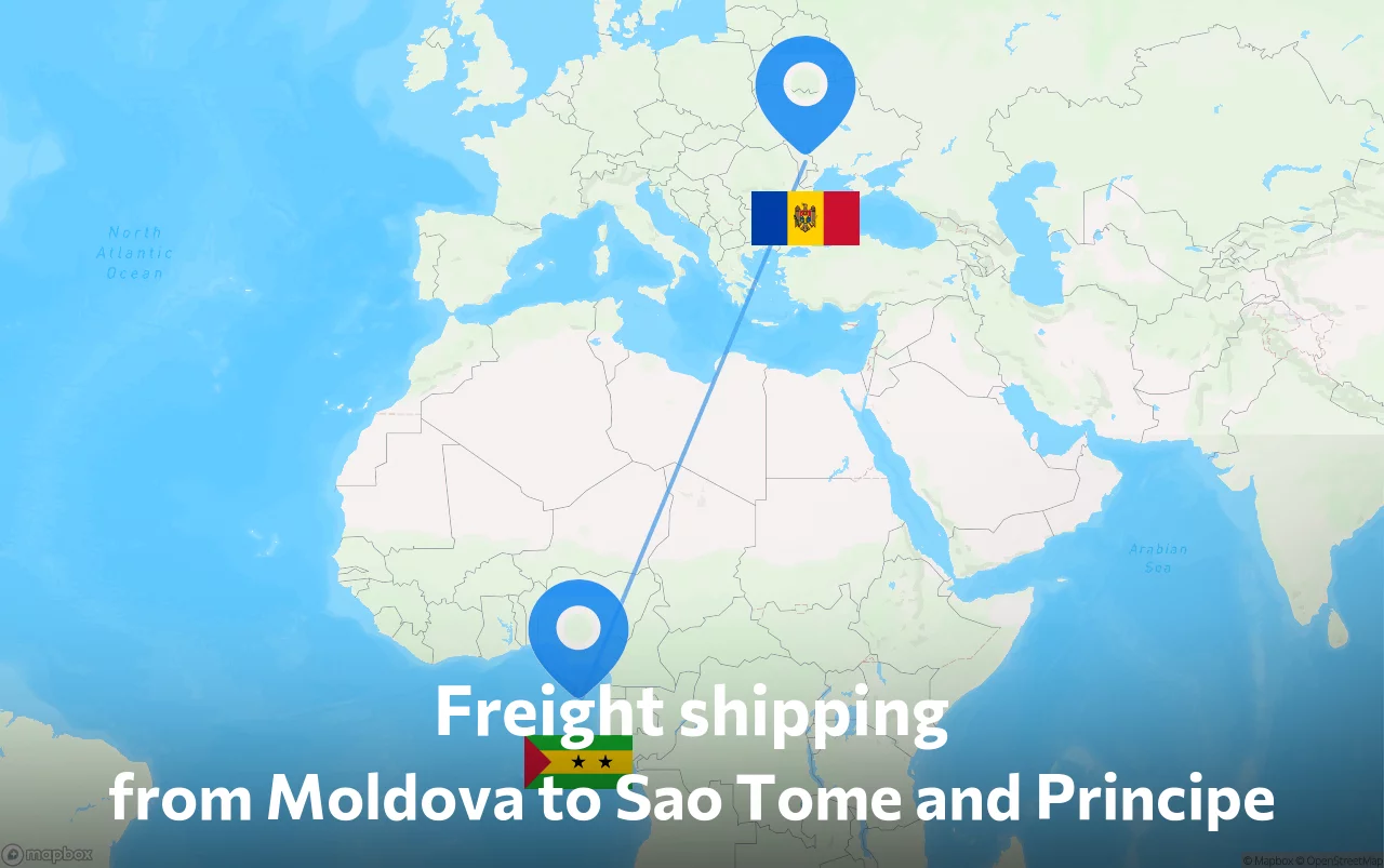 Shipping route from Moldova to Sao Tome and Principe