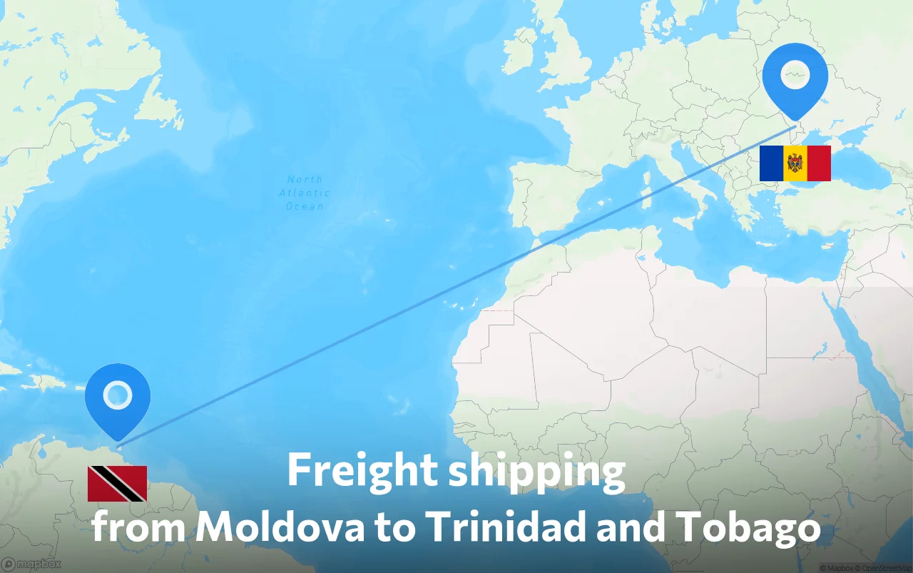 Shipping route from Moldova to Trinidad and Tobago