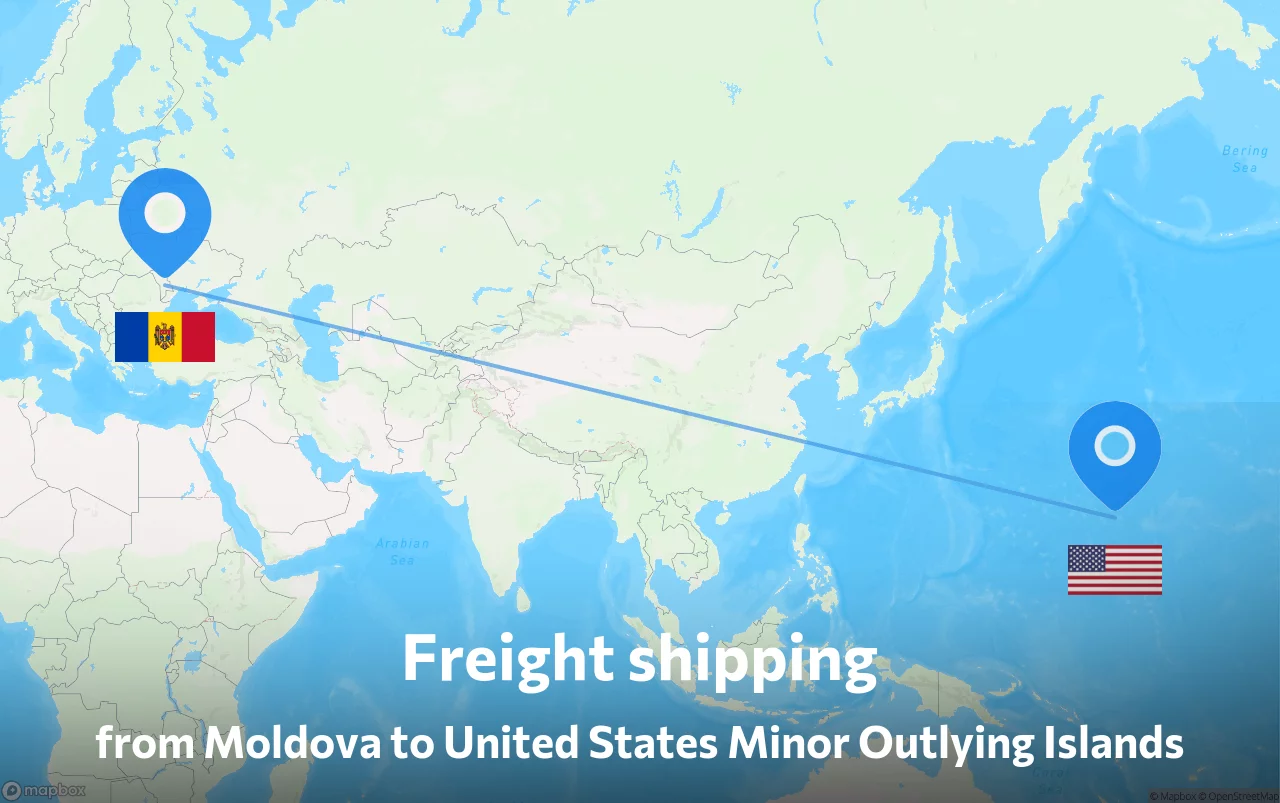 Shipping route from Moldova to United States Minor Outlying Islands