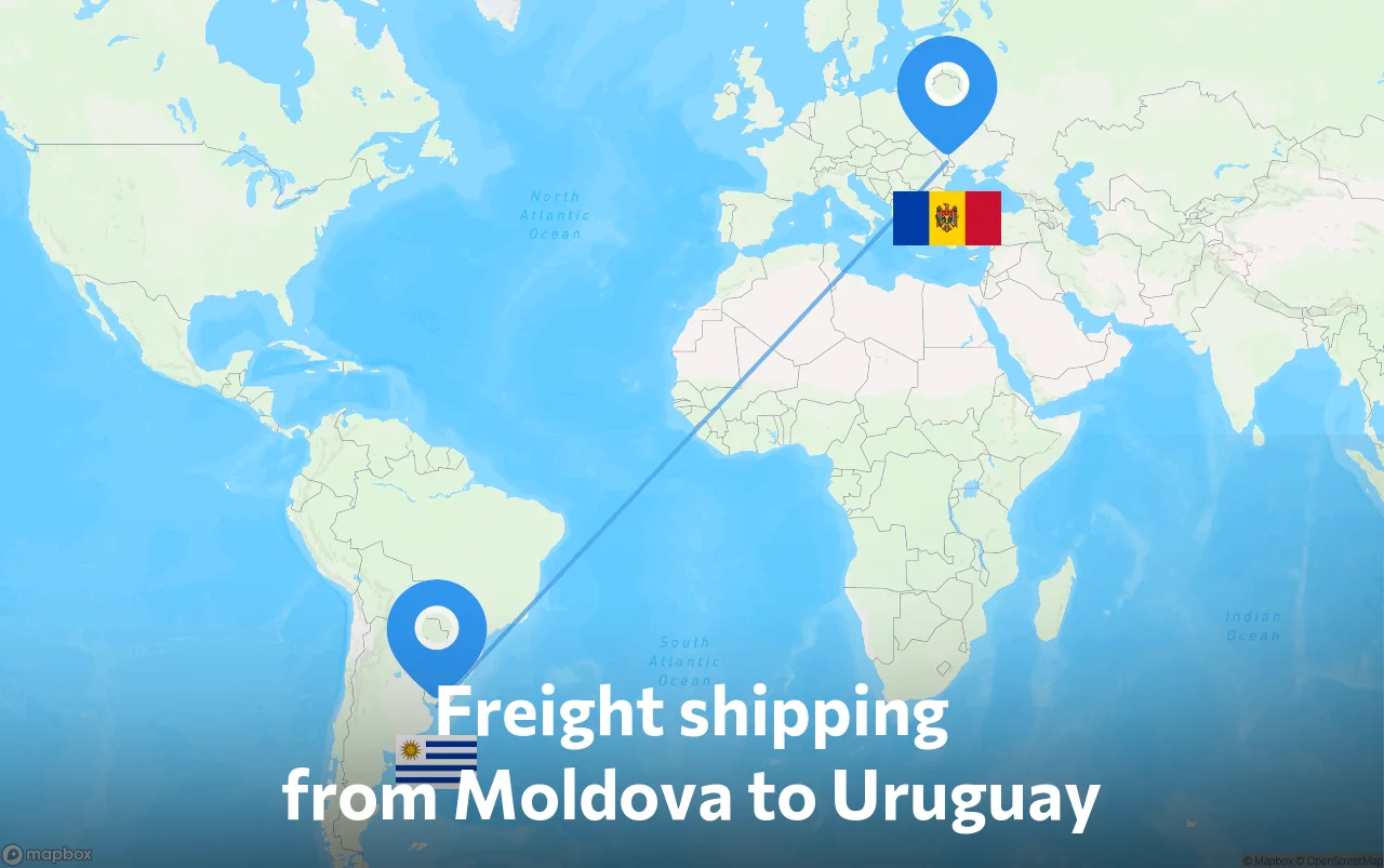 Shipping route from Moldova to Uruguay