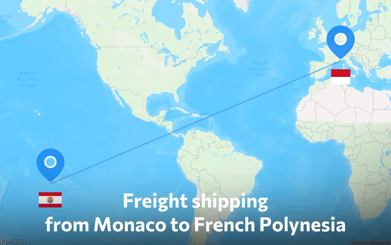 Shipping route from Monaco to French Polynesia