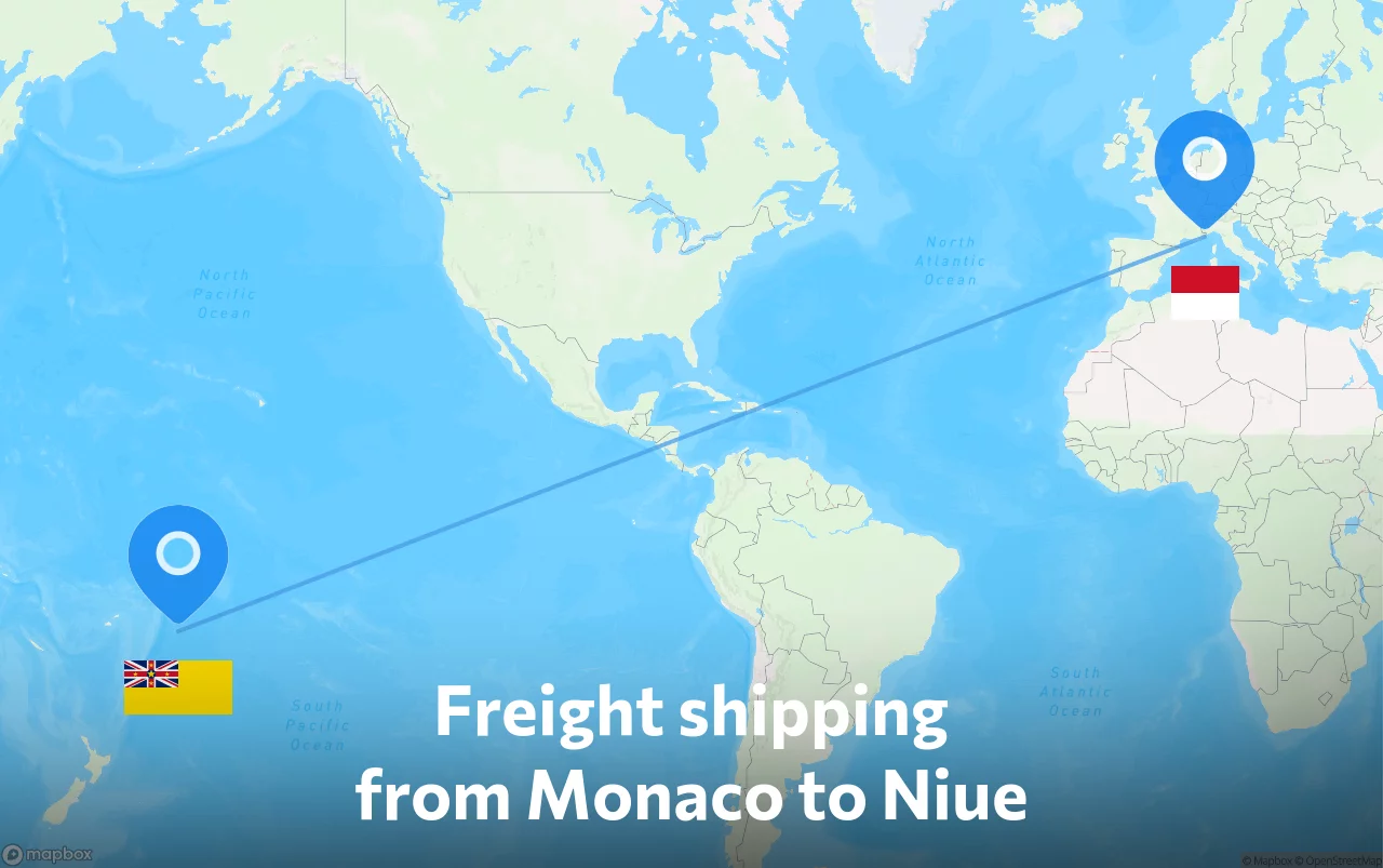 Shipping route from Monaco to Niue