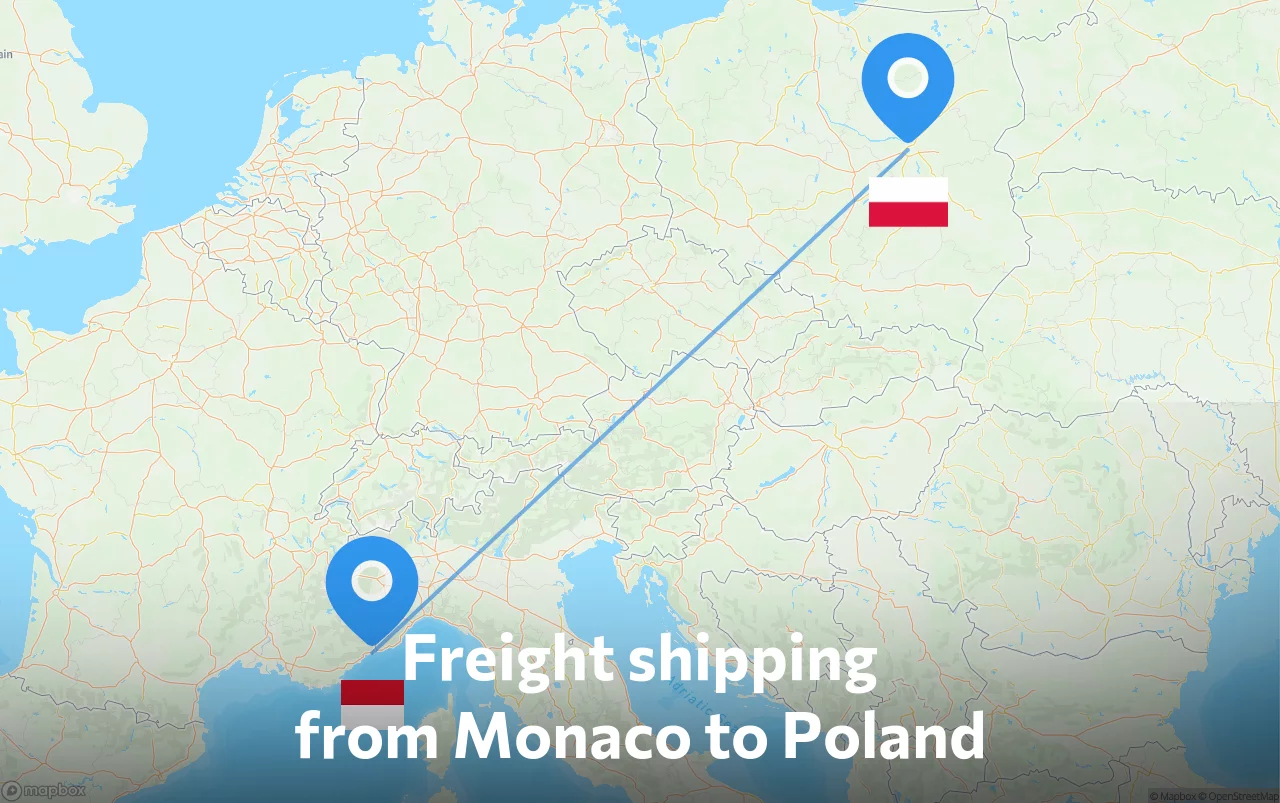 Shipping route from Monaco to Poland